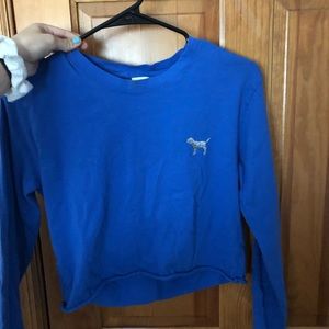 Pink cropped long sleeve shirt